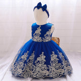 European And American New Girls Dress Bowknot Lace Gauze Pompous Dress Runway Dress