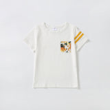 Parent-Child round neck printed dress stitching printing T-shirt clothes for the whole family