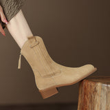 Retro Middle boots autumn and winter women's fashion shoes