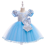 New Princess Dress Children's Dress Embroidered Big Bow Gauze Pompous Skirt Children's Runway Dress