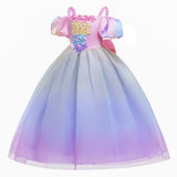 Ins Wind Rapunzel Flower Dream Rainbow Gauze Dress Girl Princess Dress Cosplay Dress