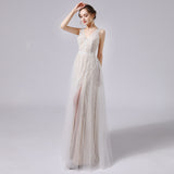 A-Line Floor Length Lace Tulle Wedding Dress