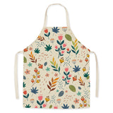Green leaf flowers print adult and children parent-child apron