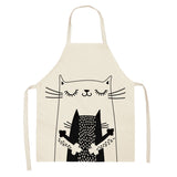 Parent-child linen apron cat pattern