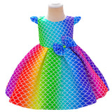 Girls' Bow Tie Colorful Festival Princess Costume