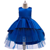 New Girls Dress In Children Pure Color Gauze Pompous Skirt Runway Princess Dress Host Dress