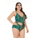 Printed one-piece swimsuit plus size