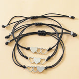 Parent-child heart-shaped hand weaving bracelet (Set Of 3 Pcs)