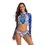 Printed swimsuit sun protection surfing suit