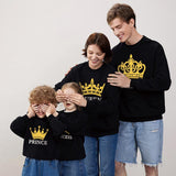 Family Matching King series sweater crown pattern parent-child outfit