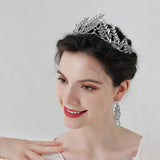 Baroque rhinestone olive branch alloy tiara