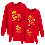 Family Matching warm sun round neck parent-child sweater