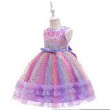 New Children's Princess Dress Pompous Gauze Watch Performance Dress Flower Girl Birthday Dress