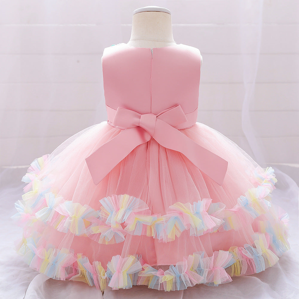 New Girls' Dress Unicorn Princess Dress Multilayer Fluffy Children's Performance Dress