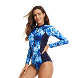 Sun protection surfing suit one-piece long sleeves women's swimsuit