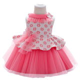 New Children's Dress Princess Dress Sleeveless Flower Pompous Gauze Little Girl's Dress First Birthday Dress