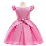 New Children's Dress Embroidered Big Bow Forged Cloth Princess Skirt Piano Performance Dress For Girls