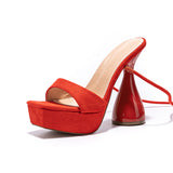Women's square toe chunky heel sandals