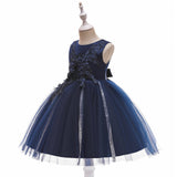 New Girls Dress Skirt Embroidered Children Princess Skirt Gauze Pompous Skirt Girls Host Dress Flower Girl Skirt