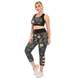 Plus size track pants yoga vest bra for women