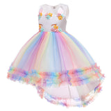 New Children's Dress Unicorn Trailing Mesh Pompous Princess Dress Children's Performance Dress