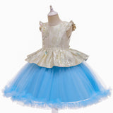 New Children's Dress Fly Sleeve Gauze Pompous Skirt Girl Princess Skirt