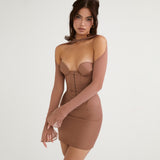Women's Sexy Off Shoulder Strapless Cut-out Backless Tight Dress
