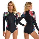 Printed surfing clothes sun protection long sleeve swimsuit