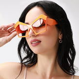 New polygon punk large rim sunglasses