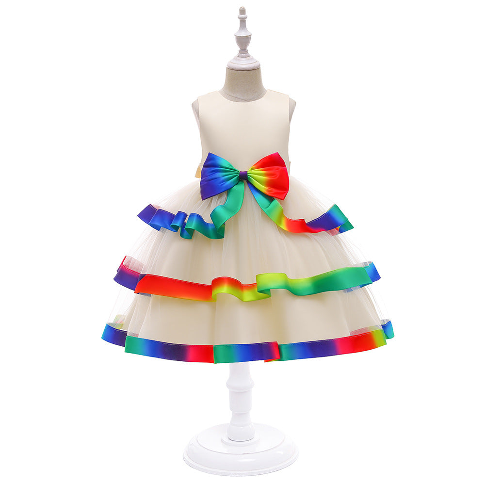 Sleeveless Butterfly Girl Dress Pompous Dress Princess Wedding Dress