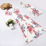 Printed short sleeve dress mother-daughter matching outfit For Mom And Me