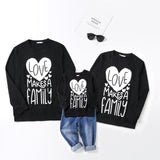 Family Matching solid color long sleeve letter print parent-child outfit