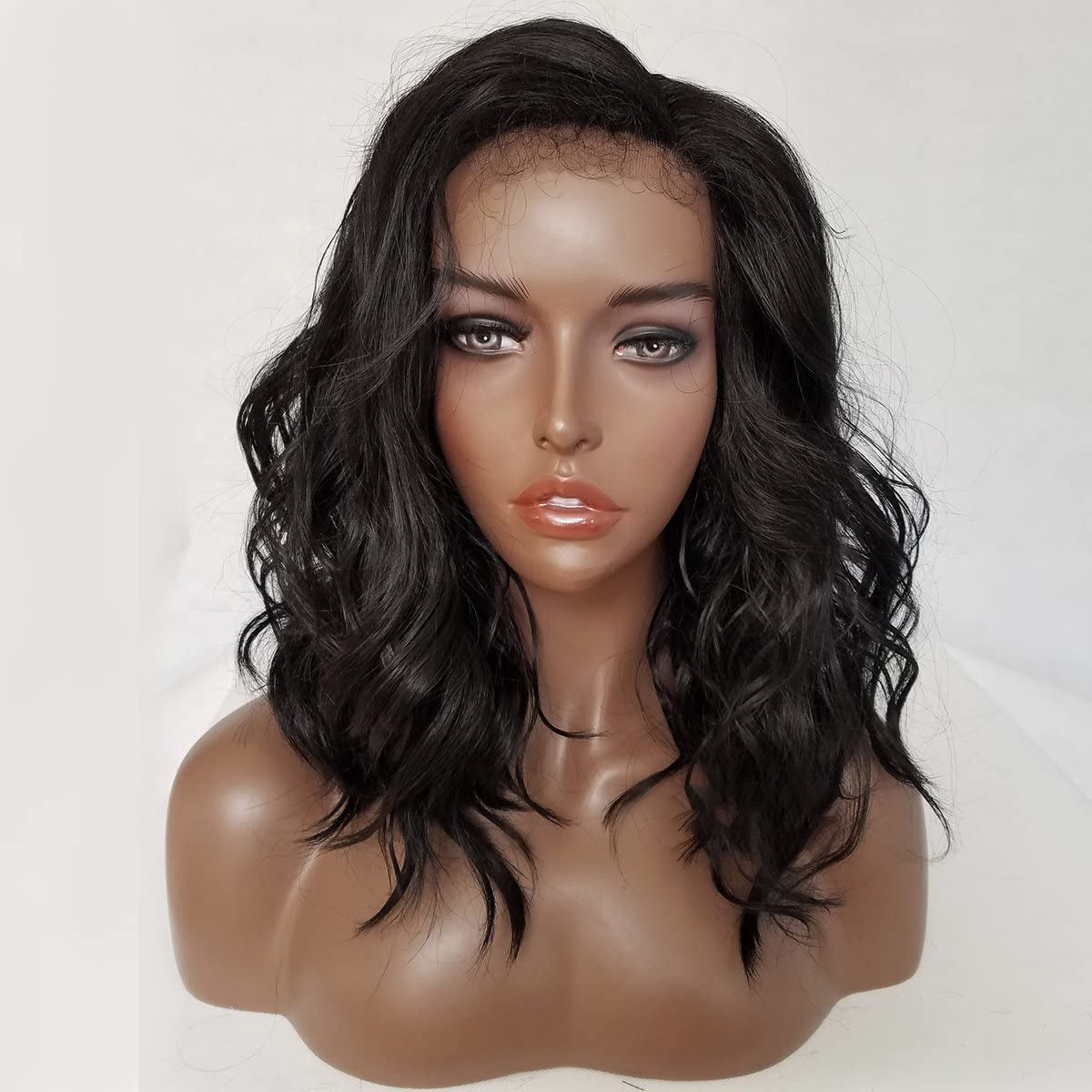 Cross border wig female black chemical fiber hair short curly hair front lace curly wig wig full head cover