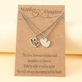Hollow out double love mother and daughter necklace (Set Of 2 Pcs)