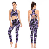 Yoga pants printed top yoga clothes vest for women