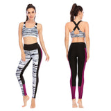 Skinny yoga clothes pants with pocket Vest bra