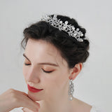 Hollow rhinestone pearl tiara