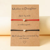 Love heart shape bracelet mother and daughter gift card bracelet (Set Of 2 Pcs)