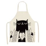 Parent-child linen apron cat pattern