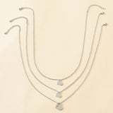 Hollow heart-shaped fashion parent-child card necklace (Set Of 3 Pcs)