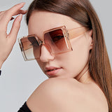 New women's sunglasses square sun-shade glasses