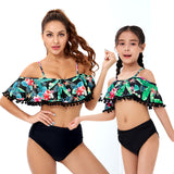 Parent-child new tassel printed bikini split high waist mother and daughter swimsuit for Mom and Me