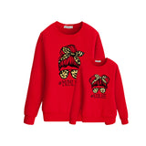 Mother-daughter matching outfit printed crew neck sweater For Mom And Me