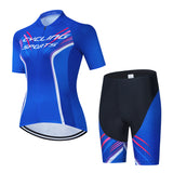Women short sleeve breathable cycling clothes suit