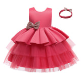 European And American Children's Clothing New Children's Dress Princess Skirt Gauze Pompous Skirt Sequins Bow Cake Skirt Birthday Dress