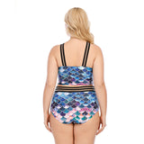 Scale printed bikini plus size women's swimsuit