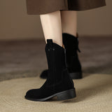 Retro Middle boots autumn and winter women's fashion shoes