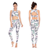 Yoga clothes tight pants  Butterfly print top