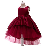 New Girls Dress In Children Pure Color Gauze Pompous Skirt Runway Princess Dress Host Dress