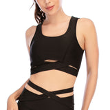 Skinny yoga clothes black shorts top vest